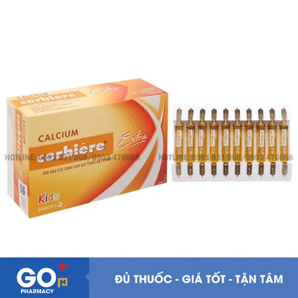 Calcium corbiere extra kids hộp 30 ống